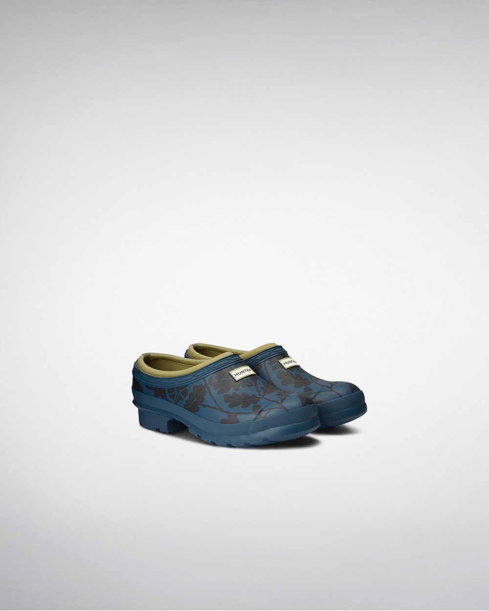 Tamancos Hunter Feminina Azuis - National Trust Print Gardener Clog - 62KSURXGW